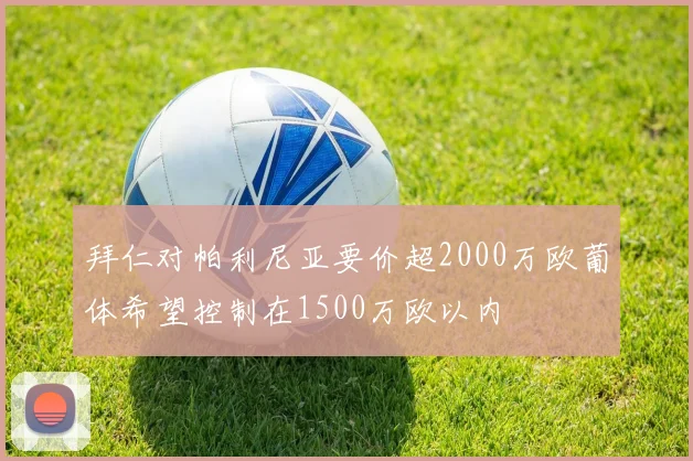 拜仁对帕利尼亚要价超2000万欧葡体希望控制在1500万欧以内